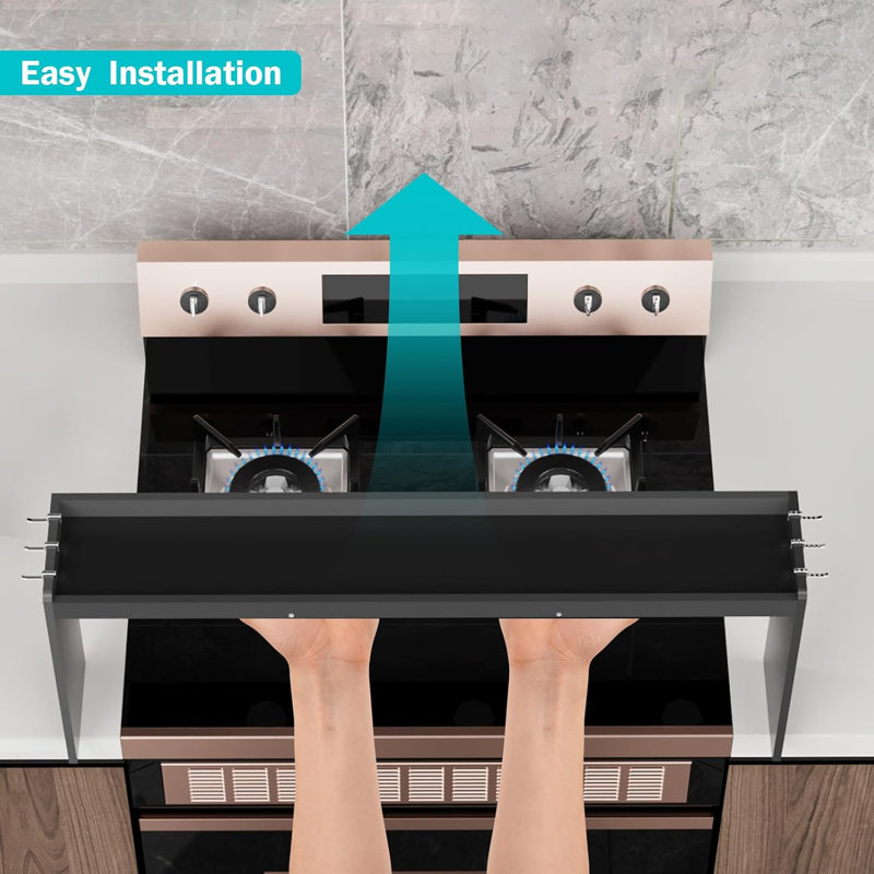 Bamboo Spice Rack For Stove Top - Over The Stove Shelf With 6 Hooks, Large Storage Space For Spice Organization, Stable And Dirt-Resistant Kitchen Counter Shelf