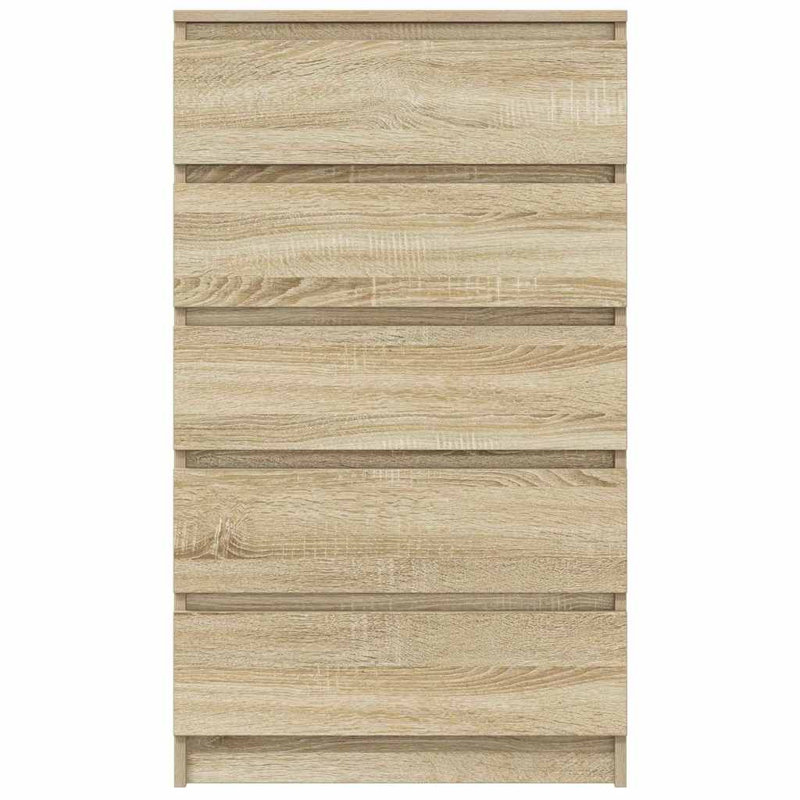 Meine 5 Drawer 60cm W Solid Wood Chest, Sonoma oak