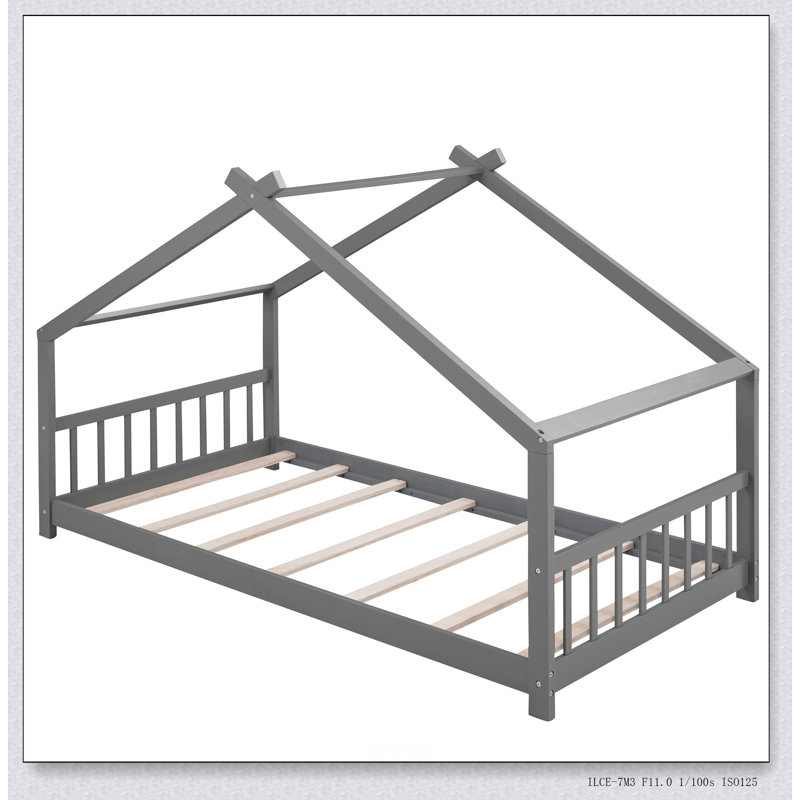 House Bed Wood Bed, Twin