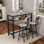 Ensemble de table de bar et de chaises peu encombrantes avec tabourets pliables et design moderne.-715682109