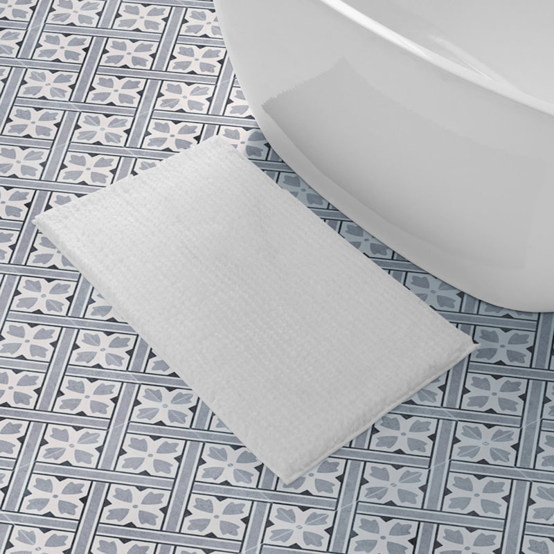 Laura Ashley Butter Chenille Bath Rug, 20" W x 34" L, Navy