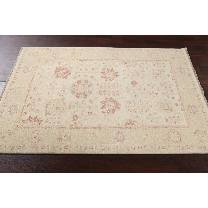 Peshawar Chobi One-of-a-Kind 3'11" X 6'0" New Age Wool Area Rug in Ivory