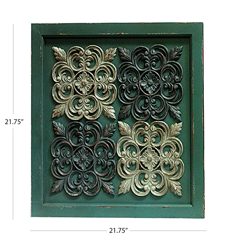 Décoration murale en bois géométrique, Vert