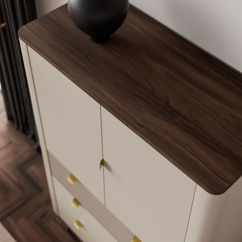 90cm Sideboard, cashmere / walnut