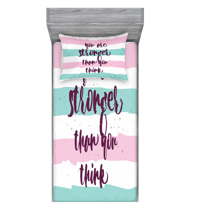 Ensemble de draps Your Are Stronger Than You, Ensemble de draps pour lit simple TG avec drap-hou