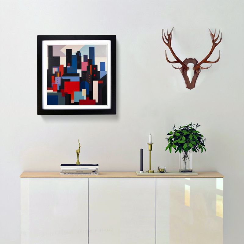 City of Manchester Suprematism - Framed Print, Black