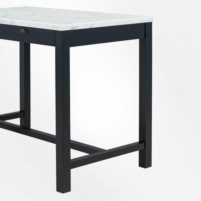 Ensemble de salle à manger pour 2 personnes, Blanc/Noir, 3