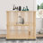 Large Wooden Cat House with Wheels, Double-Door 2-Tier Pet Cabinet-563779148