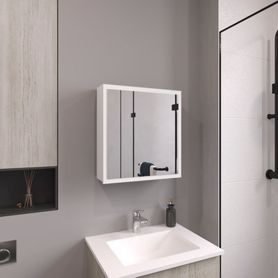 Armoire à pharmacie à miroir, une porte avec quatre tablettes intérieures