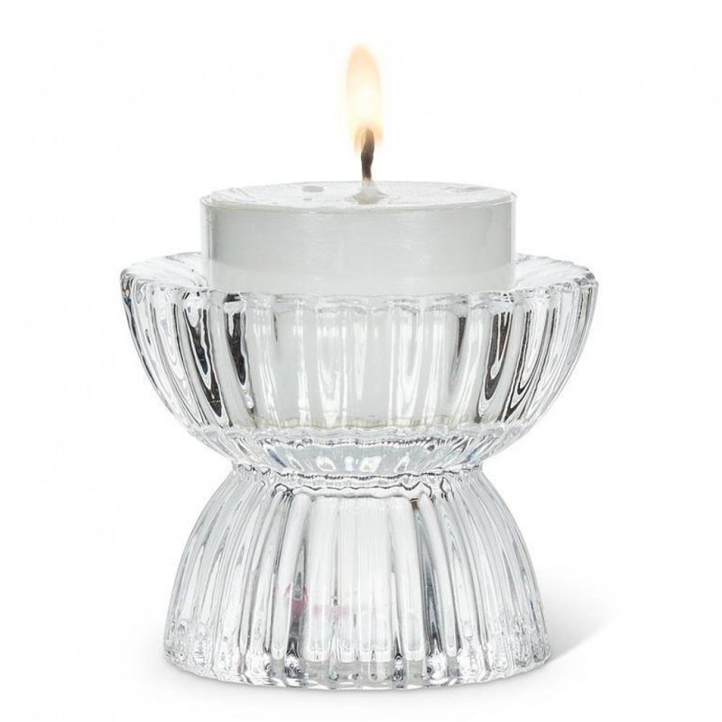 Small Reversible Ridged Tealight Candle Holder