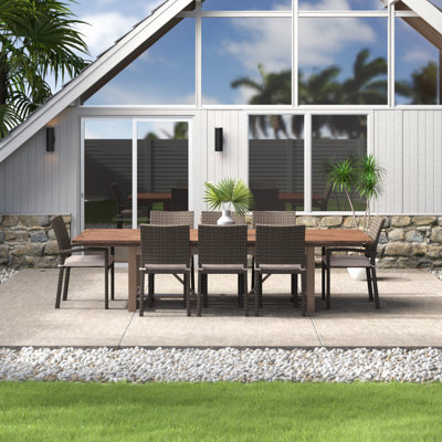 Anautica Rectangular 8 - Person 79'' Long Dining Set with Cushions