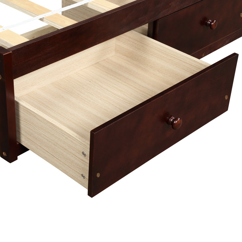 Dianka Solid Wood Storage Bed, Cherry Brown