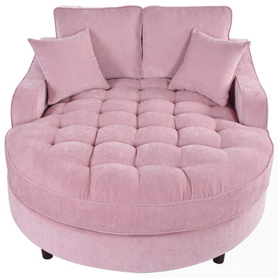 Upholstered Sofa Couch with Tufted Seat and Detachable Pillows