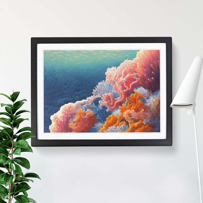 The Coral Reef Vol.2 - Single Picture Frame Print, Black, 46cm H x 64cm W