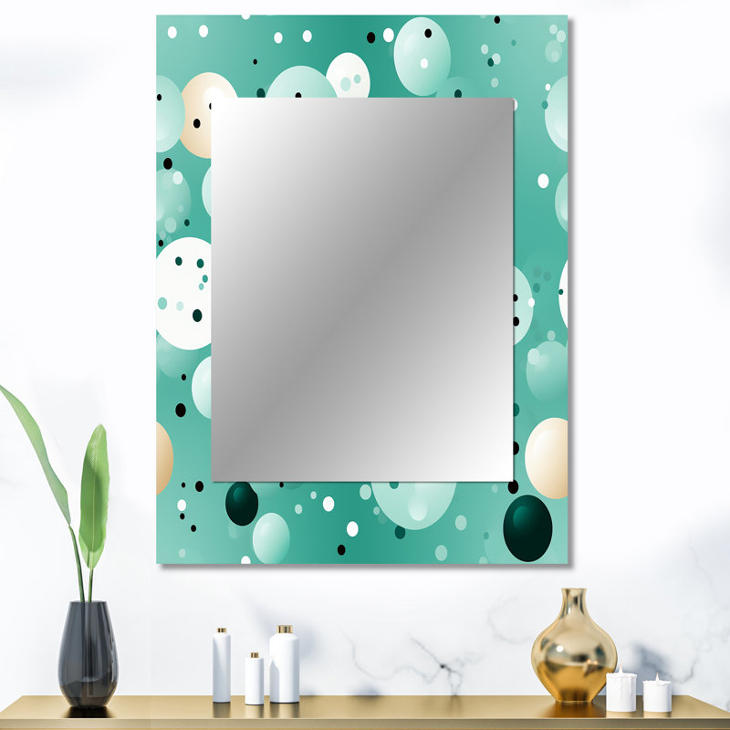 Carlissa Coastal Tranquility Polka Dots Pattern - Polka dots  Mirror, Modern Unique Wall Mirror, Printed Metal Art, 40" x 30"