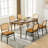 Modern Upholstered Faux Leather Side Dining Chair with Cane Rattan Back-753274509-753274497