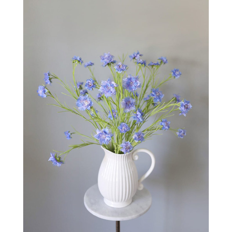 Blue Silk Cornflower 36"