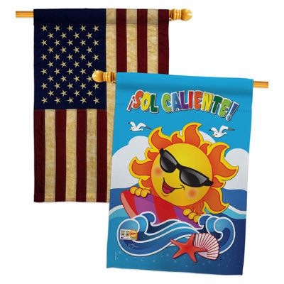 Isol Caliente! Drapeau de maison en polyester 2 côtés 40 H x l 28