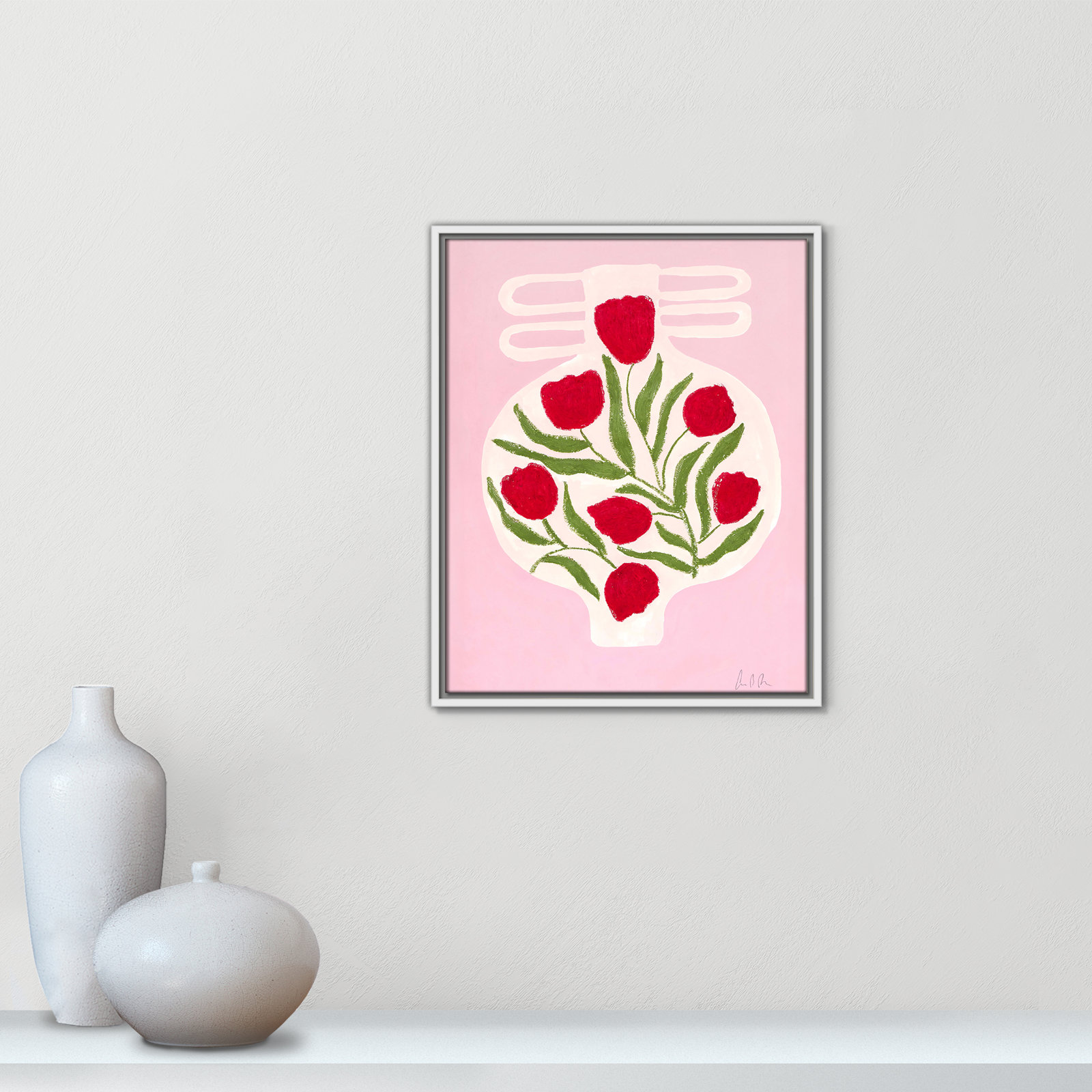 Vase No. 02 Print by Camilla Bergqvist, 21.5" H x 17.5" W, White