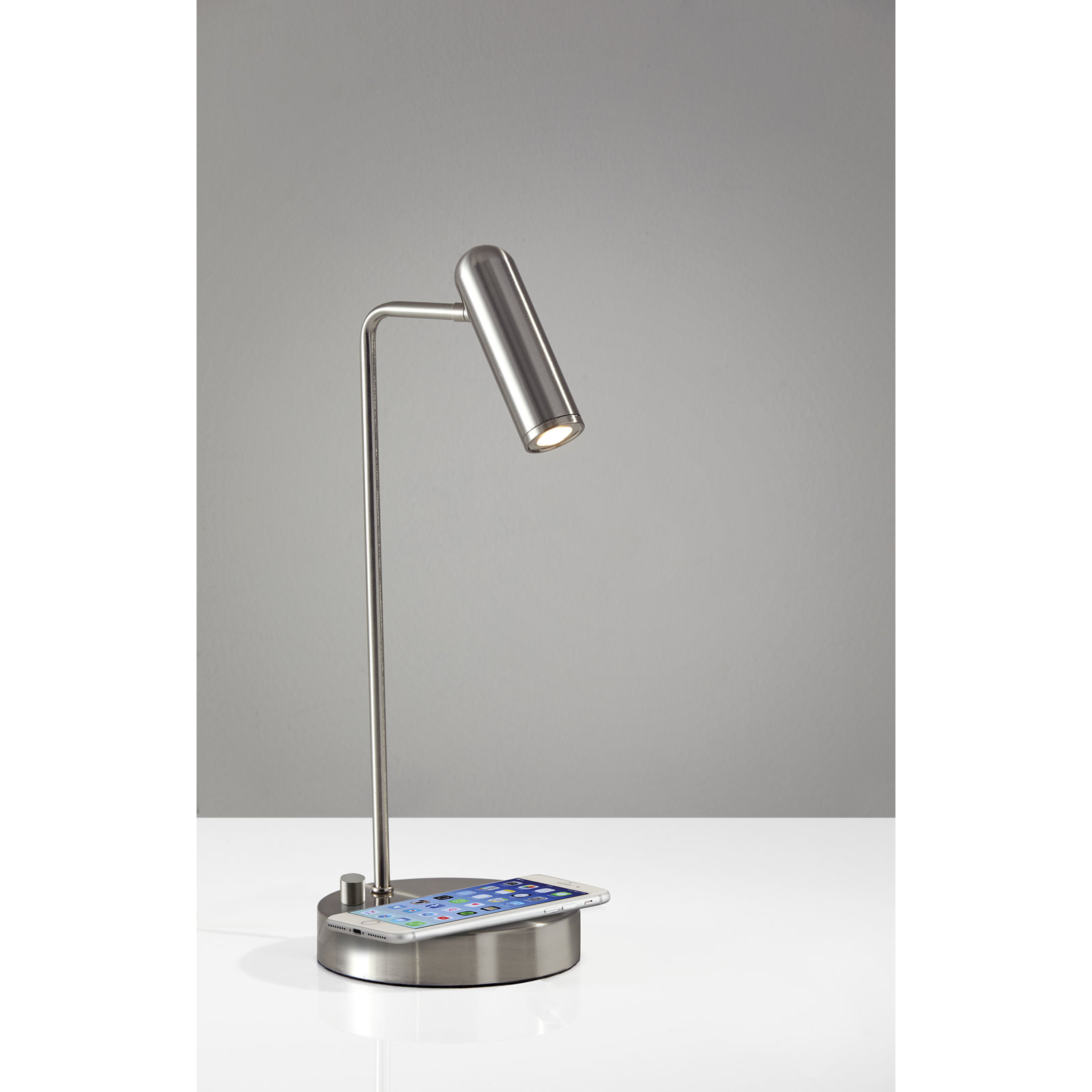 Avon Desk Lamp, Brushed Steel