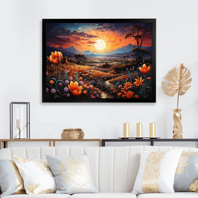"Western Desert Flowers Pointillism", reproduction d'art sur toile