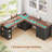 Farmhouse L Shaped Electric Standing Desk-247289538