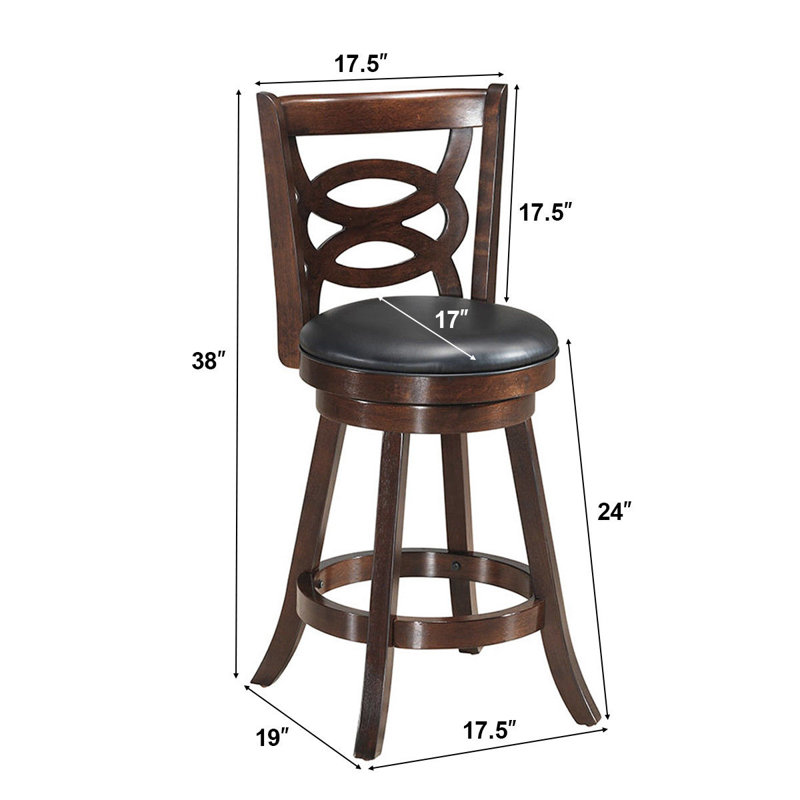 Tabouret de bar et de comptoir pivotant Carnes, Tabouret de comptoir (siège d'une hauteur de 24 p