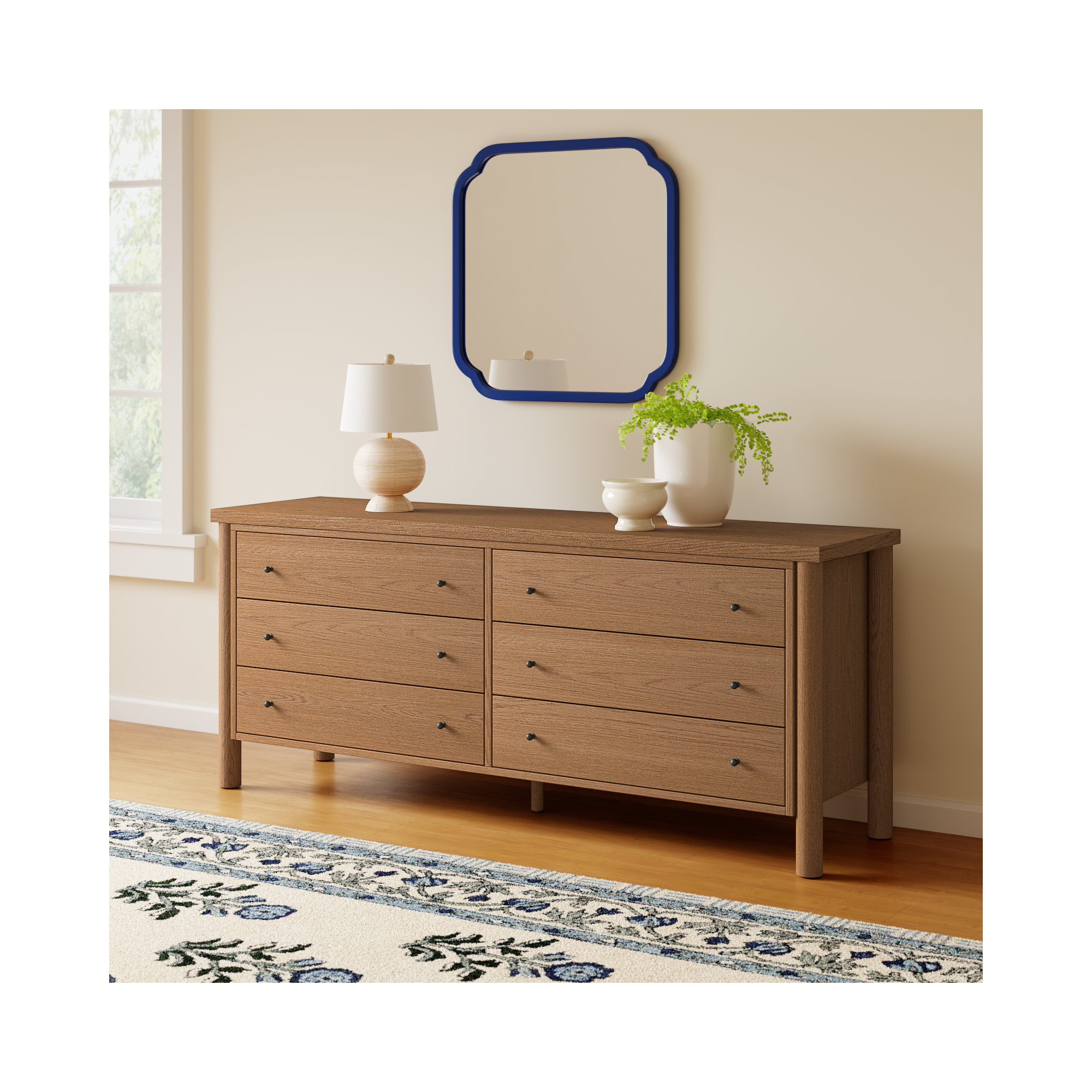 Linda 6 - Drawer Dresser, Brown