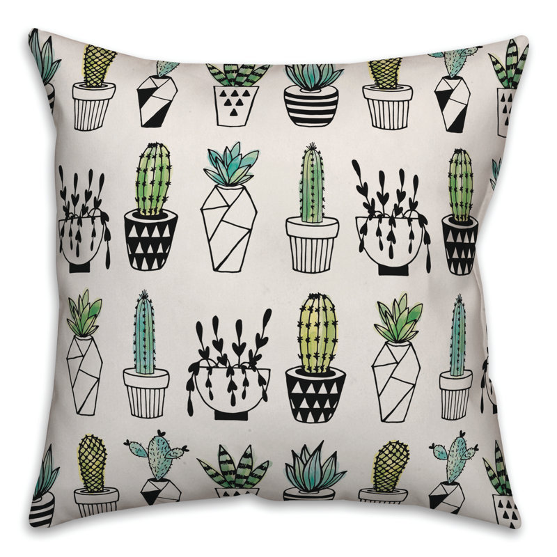Floral Throw Pillow, 16" x 16"