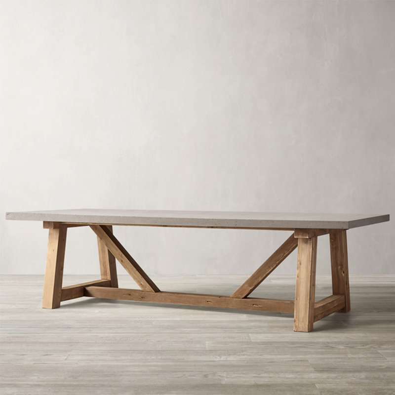 American style retro solid wood dining table., 29.5"H x 110.2"L x 39.3"W