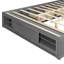Bed Frame with 4 Drawers and Footboard Storage Cubby, Bunk Bed, Loft Bed, Queen Size Platform Bed Frame Grey-1590496341