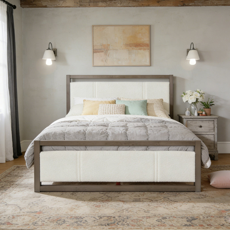Lit plateforme tapissier Felicio, Grand