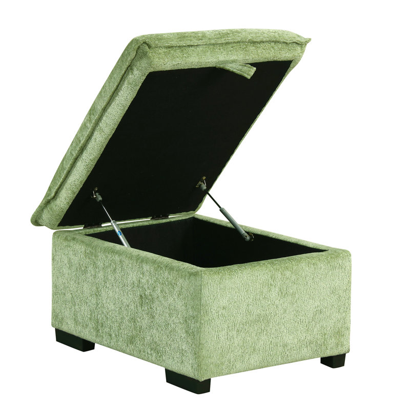 Canapé-lit modulaire convertible en L 82,67 po avec repose-pieds et rangement, Chenille verte