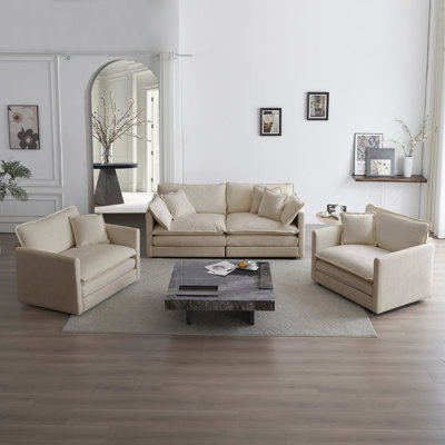 Ensemble de canapé en chenille à assise profonde, canapé moderne pour le salon et le bureau
