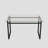Minimalist Rectangular Glass Dining Table For 4-6 With 0.31" Tempered Glass Tabletop And Chrome Metal Legs, Writing Table Desk