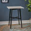 Table de salle à manger à hauteur de bar moderne 42 po, pieds en bois d'hévéa et plateau en stratifié, finition grise, noir