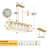 Modern Chandeliers Brushed Nickel Dining Room Lighting Fixtures Hanging Rectangular bar Kitchen Island Pendant Lights Industrial Flush Mount Ceiling Light Glass Shade with 6*5W Bulbs(Gold)-771513490