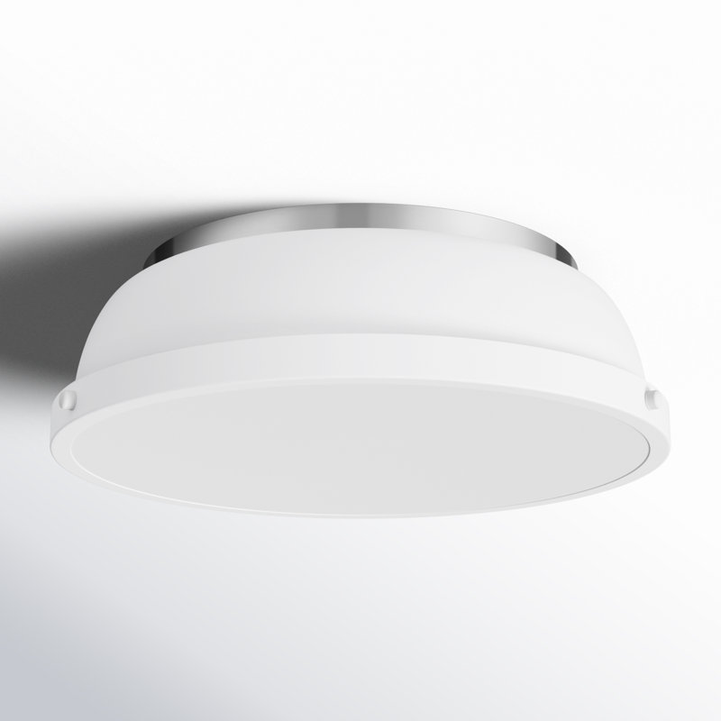 Calico Steel Flush Mount, Matte White, Pewter