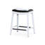 Tabouret de bar blanc de 30 po avec siège en cuir noir, conception confortable, bois franc massif pour la cuisine ou le tabouret, et cuir, pour une durabilité accrue-124438244-124438250-124438245
