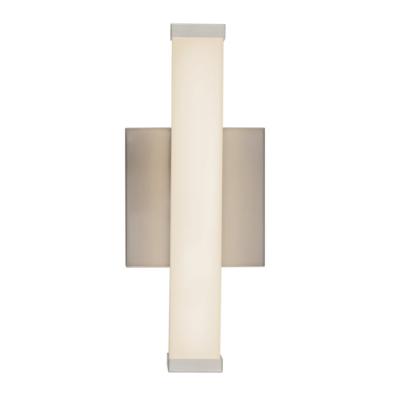 Geri 12-in Black dimmable LED Wall Sconce, 12-in, Nickel