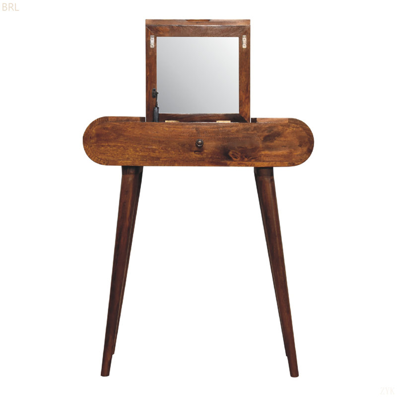 Petit meuble-lavabo rond en bois Soild
