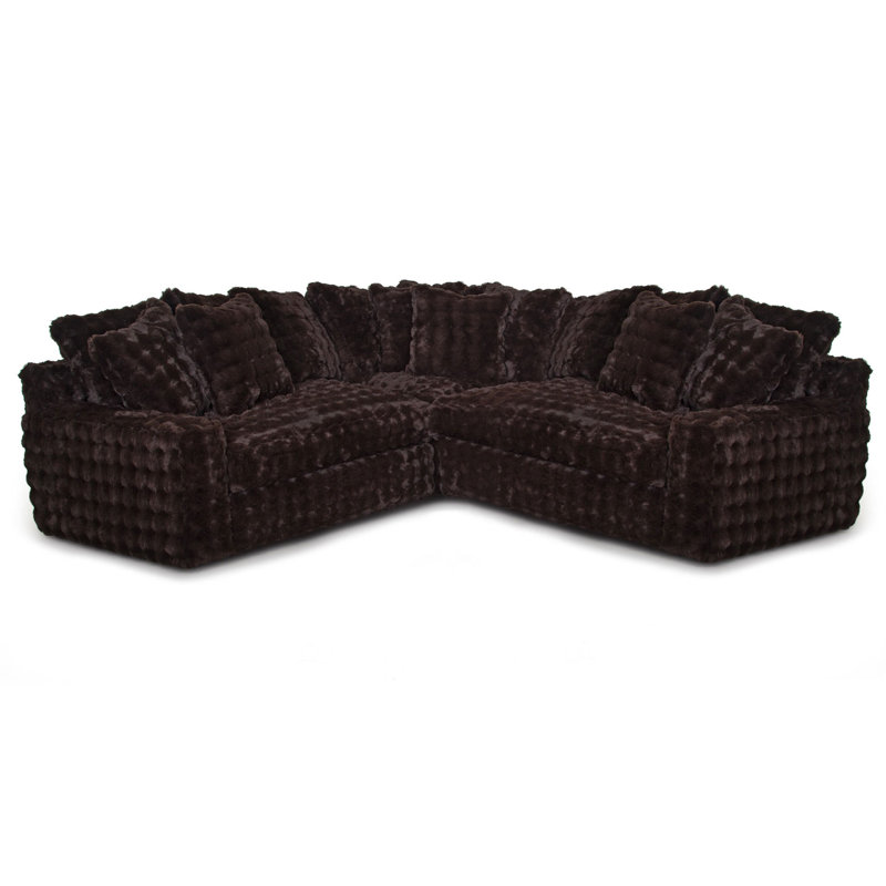 Canapé modulaire 3 pièces Everette, Polyester brun