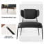 Chaise d'appoint surdimensionnée noire avec pieds en métal