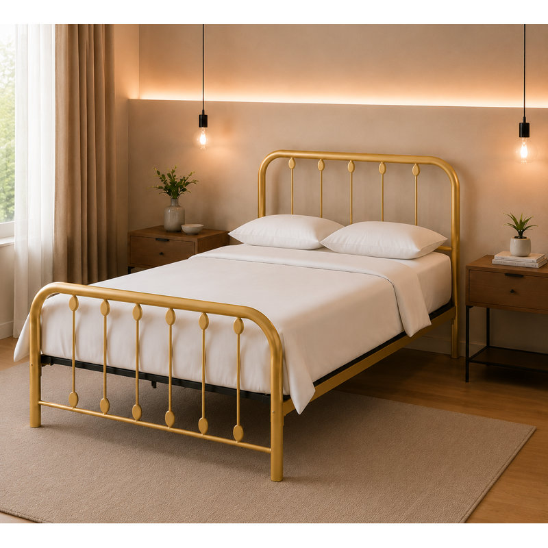 Lit plateforme Keyesport, Simple, Doré