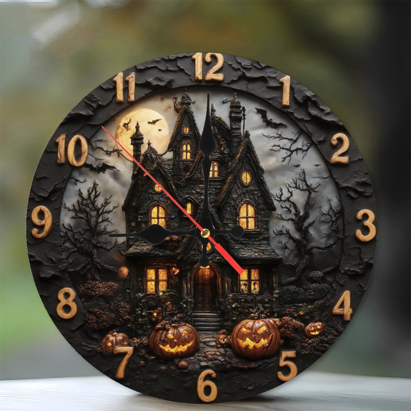 Horloge d'Halloween maison hantée