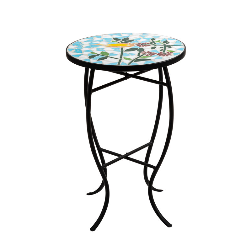 Ellent Round Metal Folding Outdoor Side Table , 14'' in. W 14'' in. D