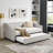 Daybed With Twin Size Trundle Upholstered Tufted Sofa Bed, With Button On Back And Copper Nail On Waved Shape Arms-792212996-792212994