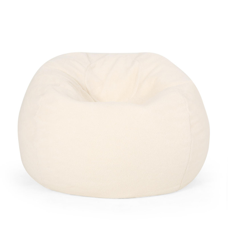 Clinger bean bag, Cream Fabric, 25" H x 34" W x 34" D