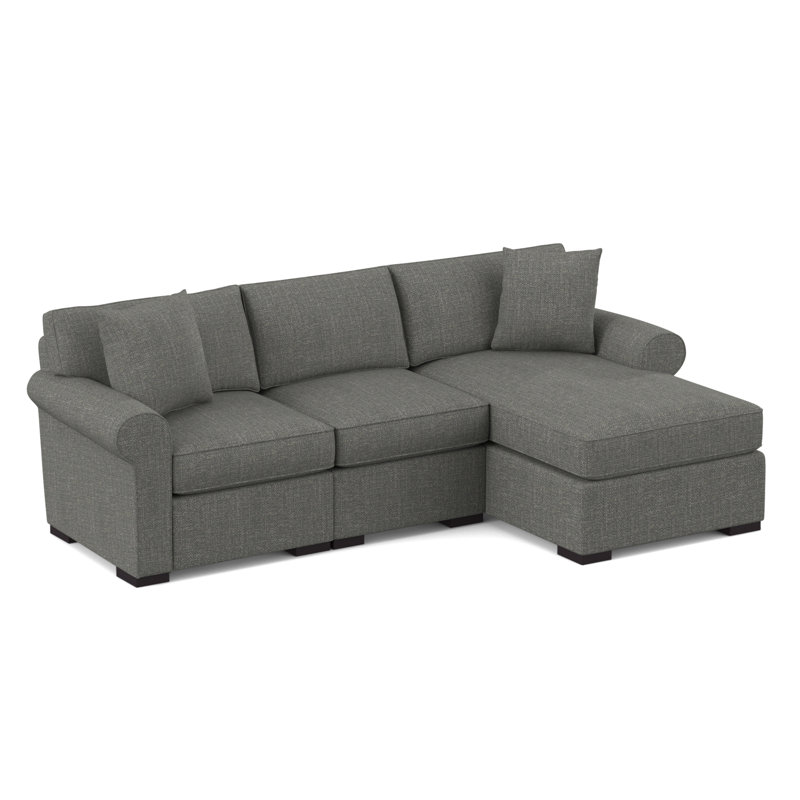 Star Upholstered L-Shaped Sectional, Vibe Smokey Chenille, Right Hand Facing