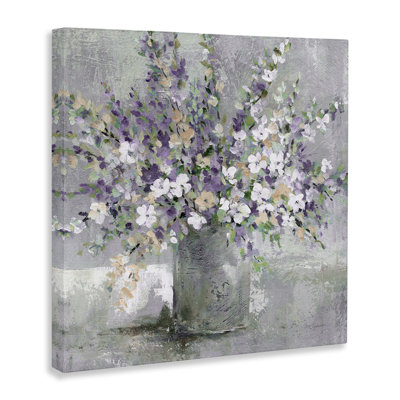 Blossoming Aster Flower Bouquet Canvas Wall Art by Carol Robinson